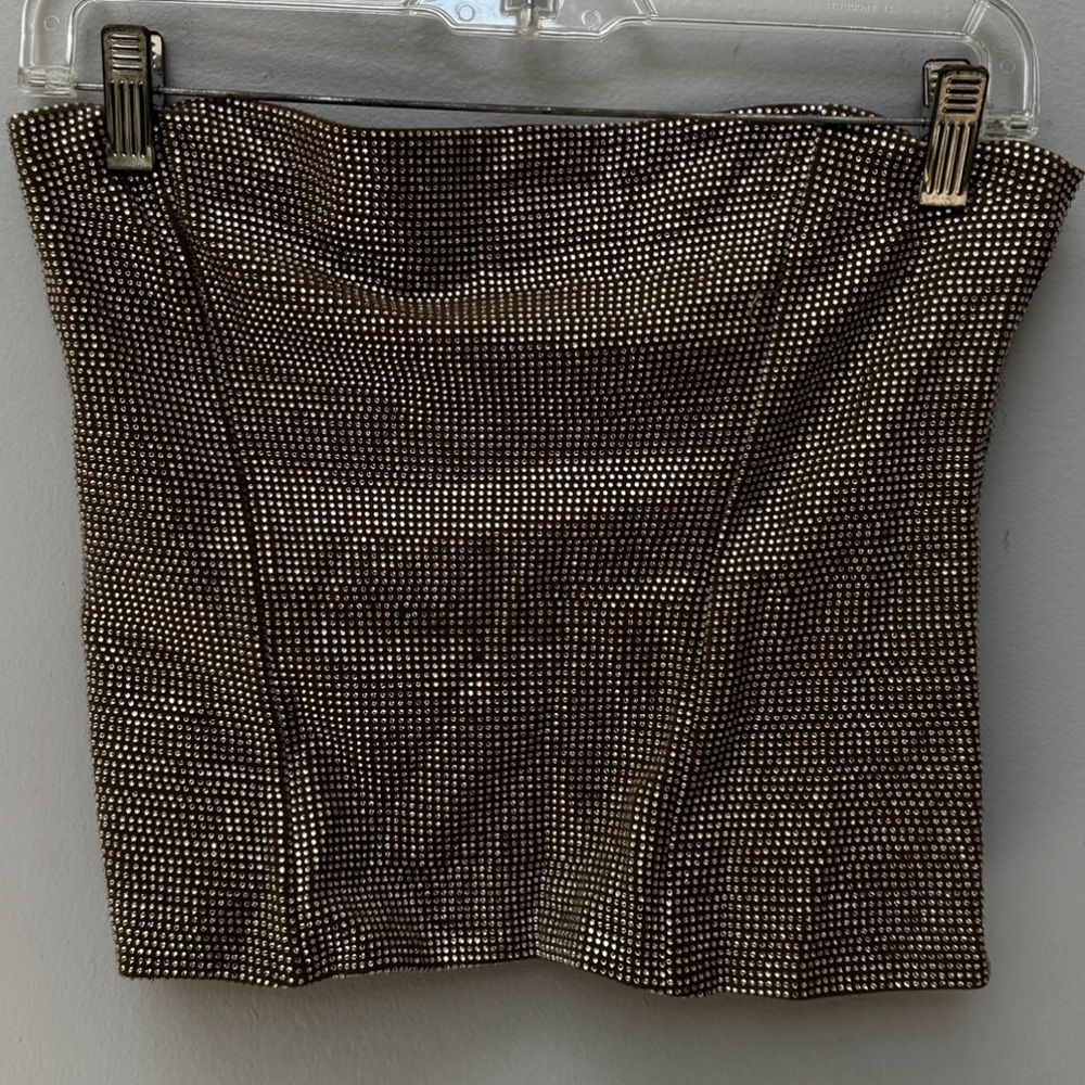 Zara Rhinestone Crop Top in Small